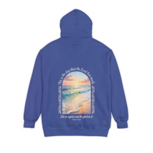 The Day the Lord Has Made Christian Hoodie - Comfort Colors Beach Sunset Psalm 118:24 Christian Sweatshirt - Image 15
