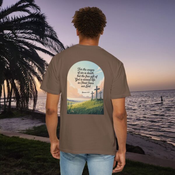 Model of Free Gift of God is Eternal Life Christian T-Shirt - Romans 6:23 24