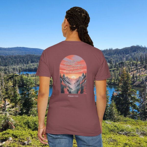 Model of From the Rising of the Sun to Its Setting Praise the Lord Christian T-Shirt - Psalm 113:3 2