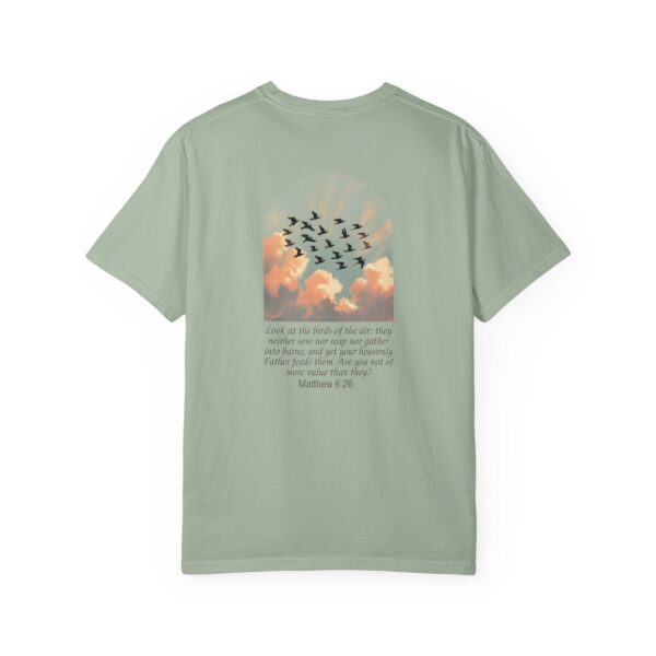 Look at the Birds of the Air Christian T-Shirt - Matthew 6:26 29 Model of Look at the Birds of the Air Christian T-Shirt - Matthew 6:26 28