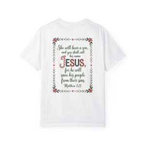 You Shall Call His Name Jesus Christian T-Shirt - Matthew 1:21 - Image 6