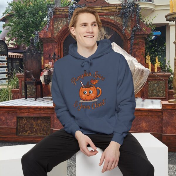 Model of Pumpkin Spice and Jesus Christ Christian Hoodie - Unisex 42