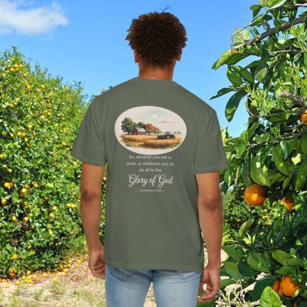 Model of Christian Farmer T-Shirt 1 Corinthians 10:31 - Do All to the Glory of God 1
