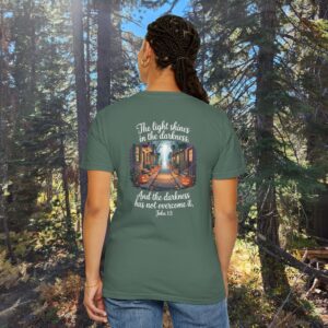 Halloween The Light Shines in the Darkness Christian Shirt - John 1:5 - Image 17