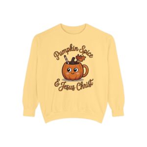Pumpkin Spice and Jesus Christ Fall Christian Sweatshirt - Image 3