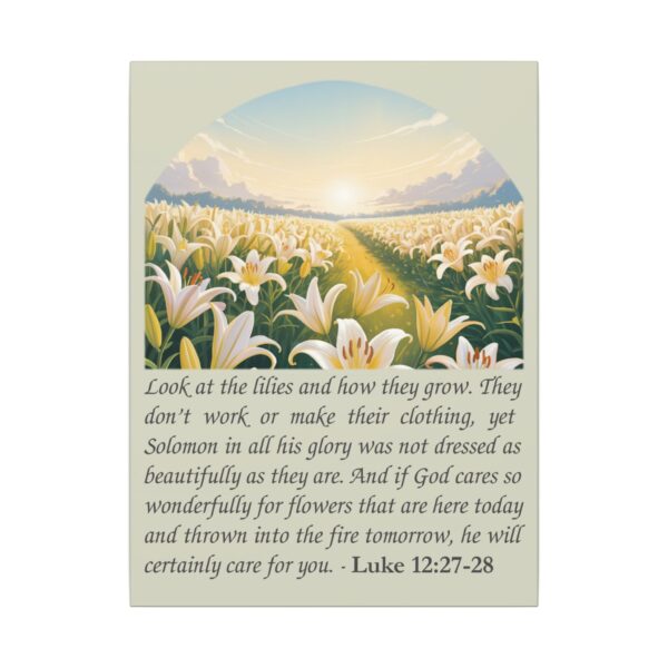 Model of Consider the Lilies and How They Grow Canvas Christian Wall Art - Luke 12:27-28 8