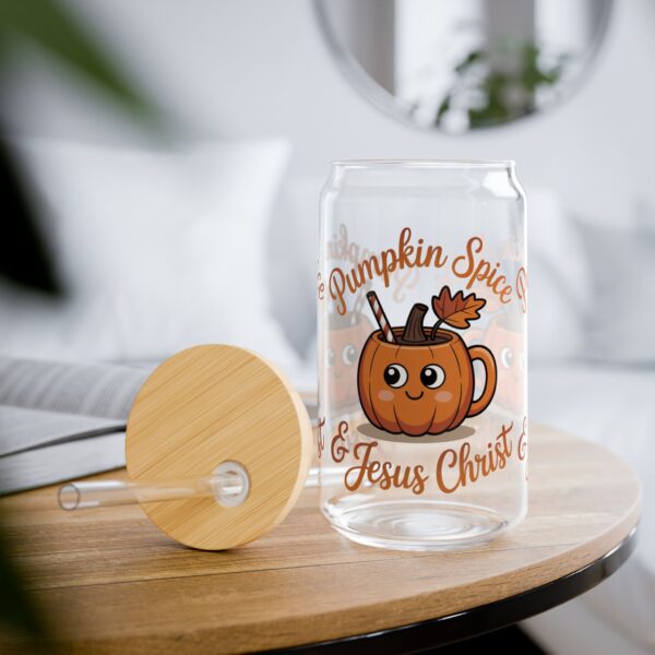 11824175255218093110_2048.jpeg Model of Pumpkin Spice & Jesus Christ 16oz Sipper Glass 1
