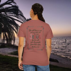 You Shall Call His Name Jesus Christian T-Shirt - Matthew 1:21 - Image 22