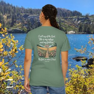 The Lord is My Refuge Christian T-Shirt - Psalm 91:2 - Image 13