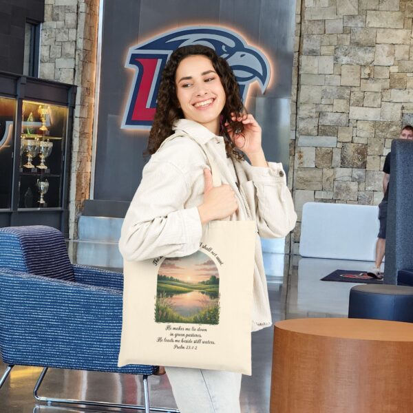 12229012113359349062_2048_custom-1.jpeg Model of The Lord is My Shepherd Christian Tote Bag - Psalm 23:1-2 1