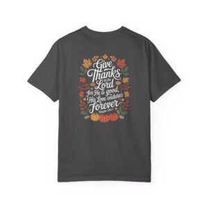 Give Thanks to the Lord Fall Christian T-Shirt - Psalm 136:1 - Image 27