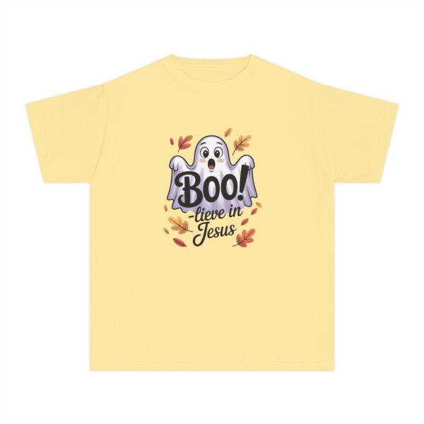 Model of Boo-lieve in Jesus Kids Tee – Fall Christian Shirt Sizes XS to XL 14