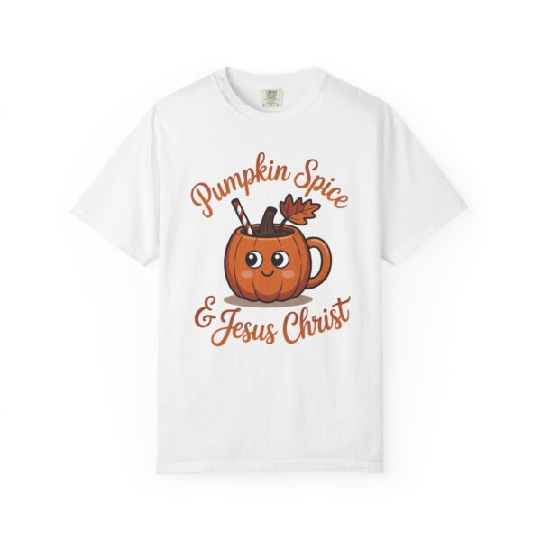 Model of Pumpkin Spice & Jesus Christ Fall Christian T-Shirt 14