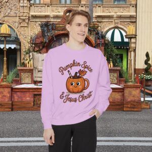 Pumpkin Spice and Jesus Christ Fall Christian Sweatshirt - Image 23