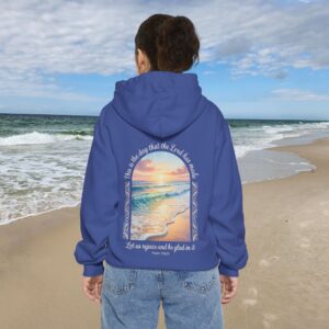 The Day the Lord Has Made Christian Hoodie - Comfort Colors Beach Sunset Psalm 118:24 Christian Sweatshirt - Image 13