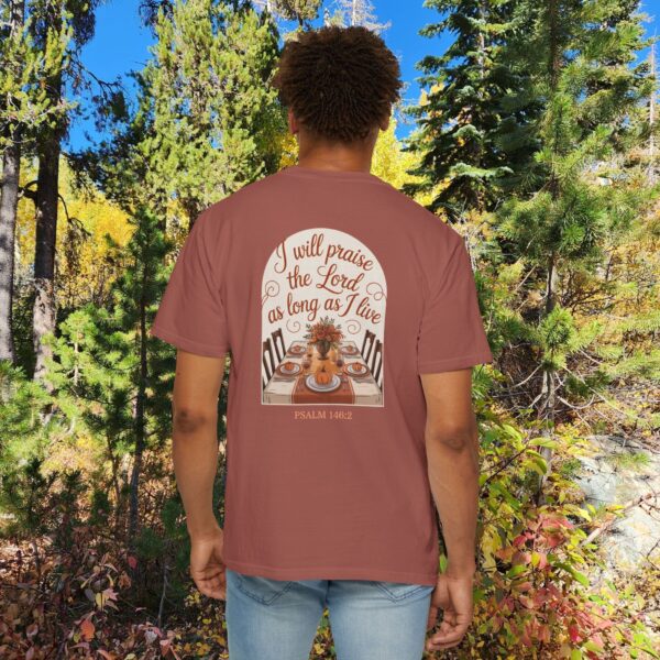 Model of I Will Praise the Lord as Long as I Live Christian T-Shirt - Psalm 146:2 Thanksgiving Tee 60