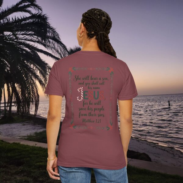 Model of You Shall Call His Name Jesus Christian T-Shirt - Matthew 1:21 36
