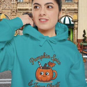 Pumpkin Spice and Jesus Christ Christian Hoodie - Unisex - Image 16