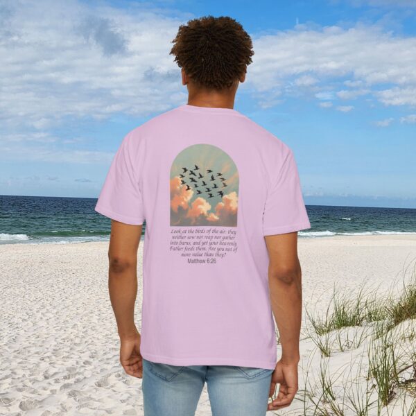 Look at the Birds of the Air Christian T-Shirt - Matthew 6:26 43 Model of Look at the Birds of the Air Christian T-Shirt - Matthew 6:26 42