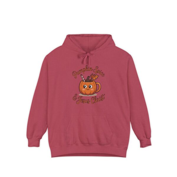 Model of Pumpkin Spice and Jesus Christ Christian Hoodie - Unisex 60
