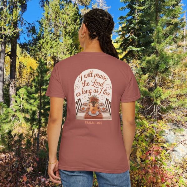 Model of I Will Praise the Lord as Long as I Live Christian T-Shirt - Psalm 146:2 Thanksgiving Tee 62