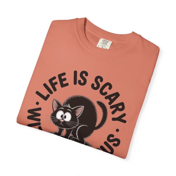 Model of Life Is Scary Without Jesus Christian T-Shirt - Scared Black Cat Tee 22