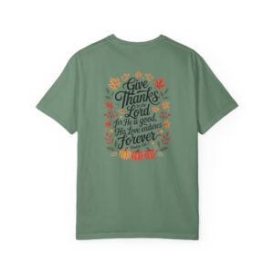 Give Thanks to the Lord Fall Christian T-Shirt - Psalm 136:1 - Image 15