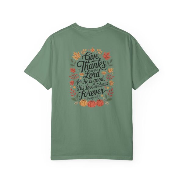 Model of Give Thanks to the Lord Fall Christian T-Shirt - Psalm 136:1 28