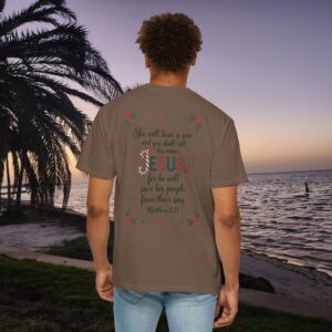 You Shall Call His Name Jesus Christian T-Shirt - Matthew 1:21 - Image 11