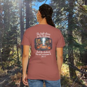Halloween The Light Shines in the Darkness Christian Shirt - John 1:5 - Image 32