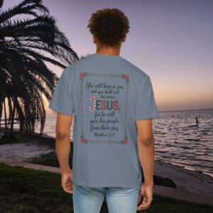 You Shall Call His Name Jesus Christian T-Shirt - Matthew 1:21 - Image 14