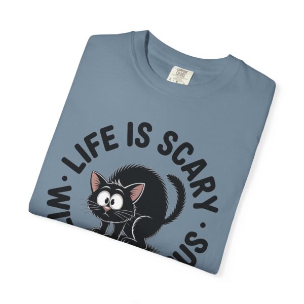 Model of Life Is Scary Without Jesus Christian T-Shirt - Scared Black Cat Tee 62