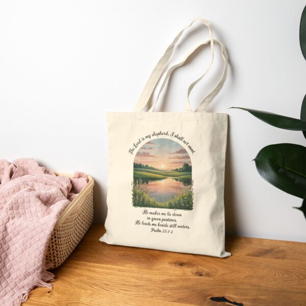 The Lord is My Shepherd Christian Tote Bag - Psalm 23:1-2 13 Model of The Lord is My Shepherd Christian Tote Bag - Psalm 23:1-2 12