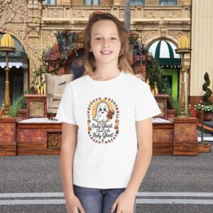 The Only Ghost I Need is the Holy Ghost Kids Christian T-Shirt - Image 3