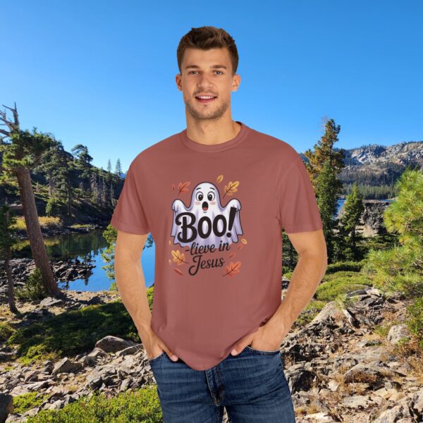 Model of Boo-lieve in Jesus Adorable Ghost Christian T-Shirt 90