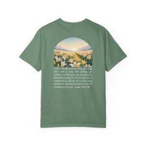 Look at the Lilies and How They Grow Christian T-Shirt - Luke 12:27-28 - Image 15