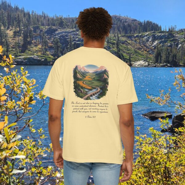 The Lord is Not Slow in Keeping His Promises Christian T-Shirt - 2 Peter 3:9 15 Model of The Lord is Not Slow in Keeping His Promises Christian T-Shirt - 2 Peter 3:9 14