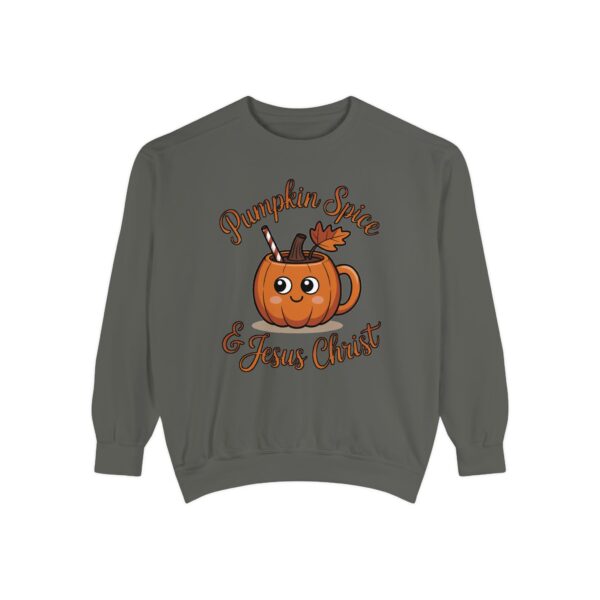 Model of Pumpkin Spice and Jesus Christ Fall Christian Sweatshirt 22