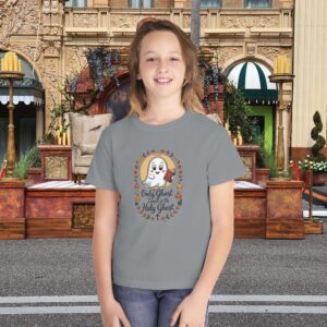 The Only Ghost I Need is the Holy Ghost Kids Christian T-Shirt - Image 11