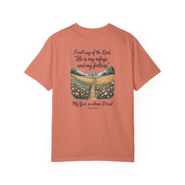 Model of The Lord is My Refuge Christian T-Shirt - Psalm 91:2 10