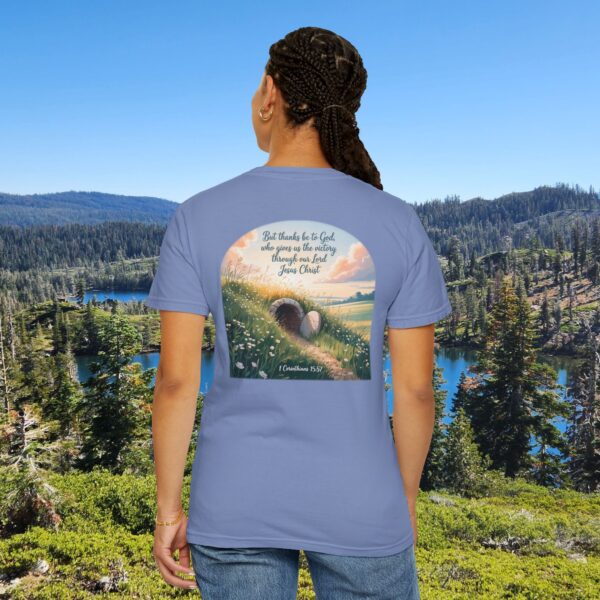 Model of Thanks Be to God Christian T-Shirt - 1 Corinthians 15:57 30