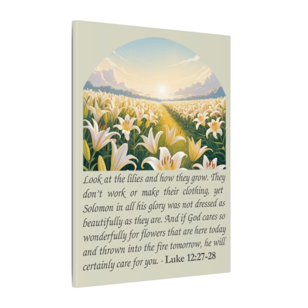 Model of Consider the Lilies and How They Grow Canvas Christian Wall Art - Luke 12:27-28 10