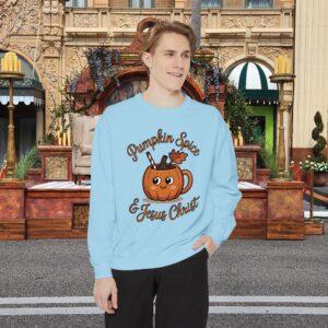 Pumpkin Spice and Jesus Christ Fall Christian Sweatshirt - Image 17