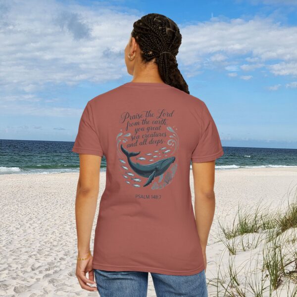 Model of Praise the Lord from the Earth Christian T-Shirt - Psalm 148:7 62