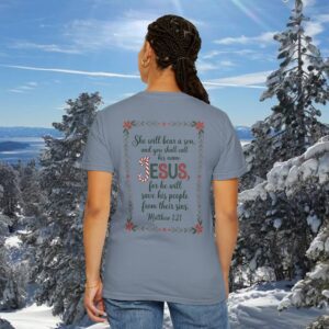 You Shall Call His Name Jesus Christian T-Shirt - Matthew 1:21 - Image 13