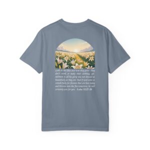Look at the Lilies and How They Grow Christian T-Shirt - Luke 12:27-28 - Image 21