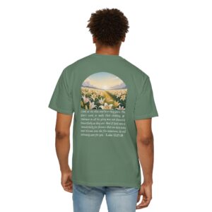 Look at the Lilies and How They Grow Christian T-Shirt - Luke 12:27-28 - Image 14