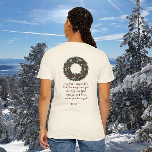 Model of They May Know You Christian T-Shirt - John 17:3 14