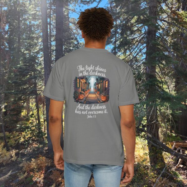 Model of Halloween The Light Shines in the Darkness Christian Shirt - John 1:5 36