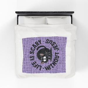 Life is Scary Without Jesus Christian Blanket - Black Cat Velveteen Blanket - Image 3